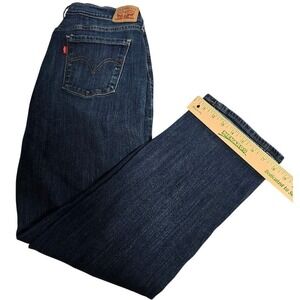 Levis 505 jeans womens 14s 32x30 Dark wash Straight Leg stretch denim Classic709